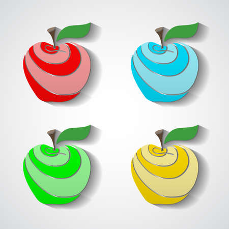 Colored isolated apples for your design. Vector illustration. 10 EPSのイラスト素材