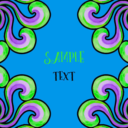 Funny watercolor abstract frame. Vector illustration.のイラスト素材