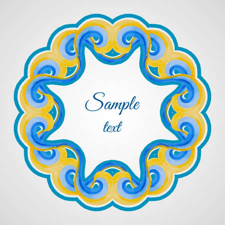 Watercolor round frame. Vector illusatrtion. のイラスト素材