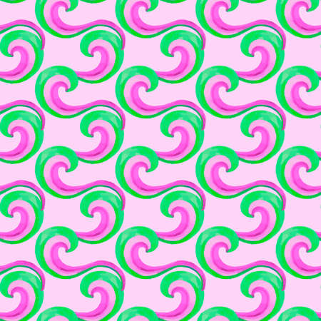 Watercolor pattern made from colored waves. Vector illustrationのイラスト素材