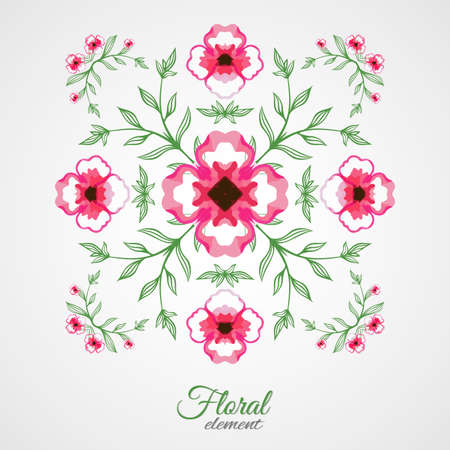 Watercolor floral decoration. Vector illustration.のイラスト素材