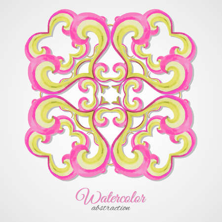 Watercolor curly decoration. Vector illustration. 10 EPSのイラスト素材