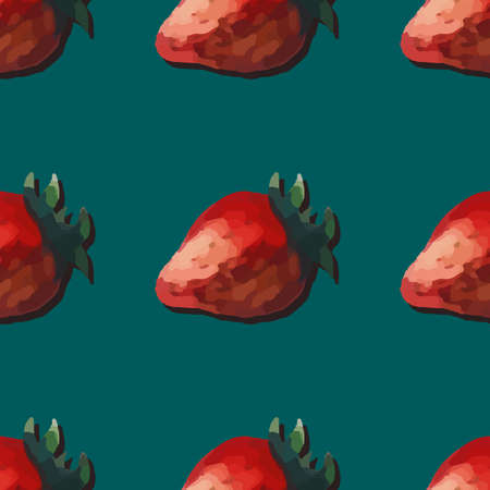 Pattern made from watercolor strawberries. Vector illustration. のイラスト素材