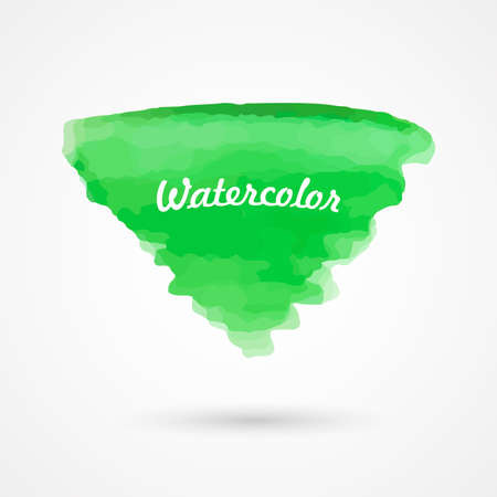 Banner made from watercolor green spot. Vector illustrationのイラスト素材