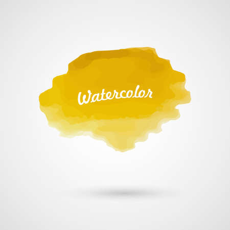 Banner made from watercolor yellow spot. Vector illustrationのイラスト素材