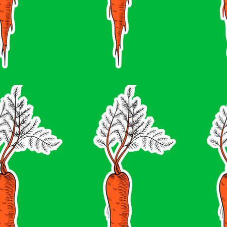 Pattern made from hand drawn carrots. Vector illustrationのイラスト素材