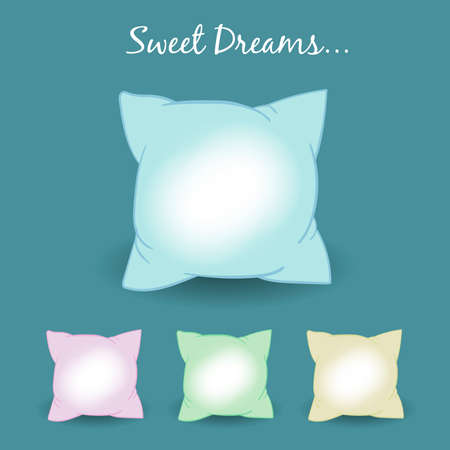 Hand drawn pillow on the blue background. Vector illustrationのイラスト素材