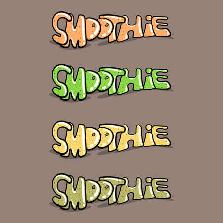 Set of words-Smoothie in graffiti style for your design. Vector illustrationのイラスト素材