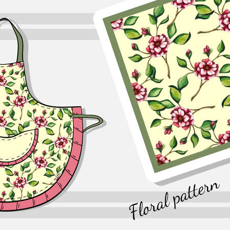 Pattern made from hand drawn flowers. Vector illustrationのイラスト素材