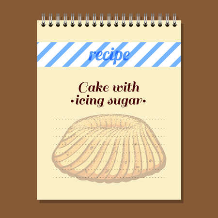 Page for recipe book with hand drawn cake.のイラスト素材