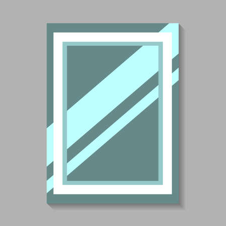 Colored mirror isolated on gray background. Vector illustration.のイラスト素材