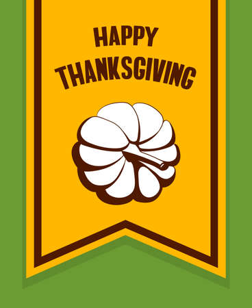 Happy Thanksgiving. Orange flag with  pumpkin. illustration.のイラスト素材