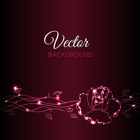 Abstract background for your design. Pink floral elements on dark background. Vector illustrationのイラスト素材