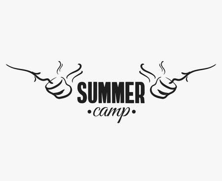 Marshmallow Summer Camp Badgeのイラスト素材