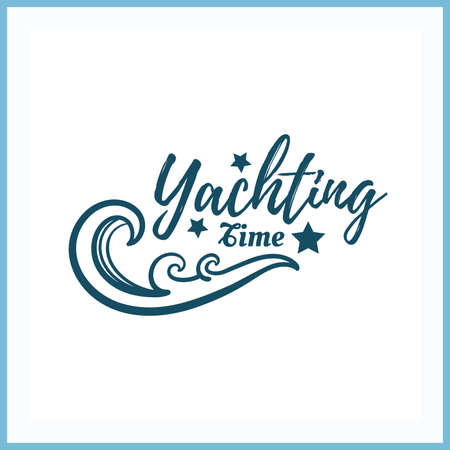 Yachting Time Badgeのイラスト素材