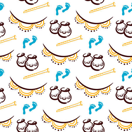 Janmashtami Festival Seamless Patternのイラスト素材
