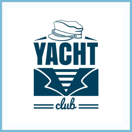 Yacht Club Badge With Hatのイラスト素材