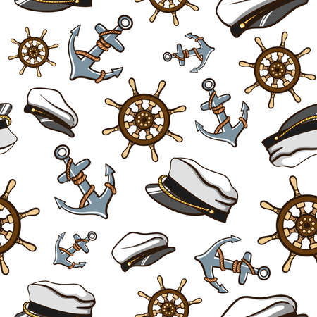 Marine Seamless Patternのイラスト素材