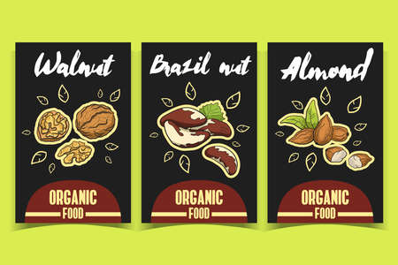 Organic food labels vector illustration setのイラスト素材