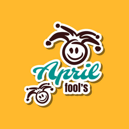 April Fools Sticker with jestersのイラスト素材
