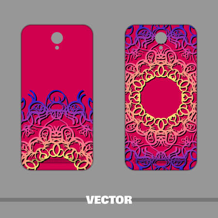 Phone Cover Round Ornament vector illustration isolated on plain backgroundのイラスト素材