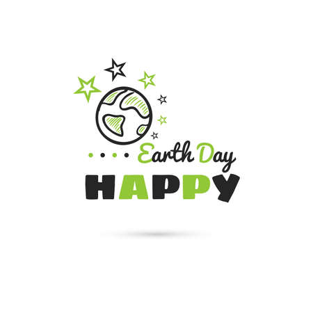 Happy Earth Day Planet With Starsのイラスト素材