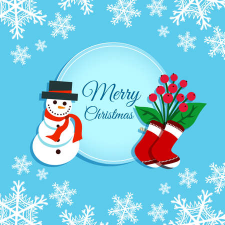 Greeting Card With Snowmanのイラスト素材