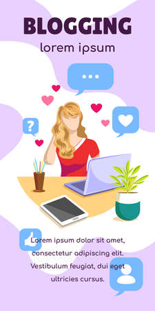 Blogging Vertical Bannerのイラスト素材