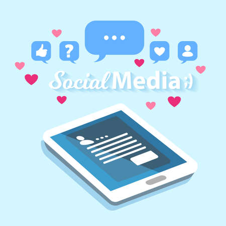 Social Media Tablet Close Upのイラスト素材