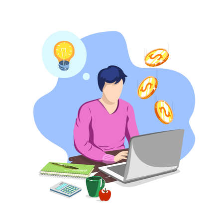 Young Man Entrepreneurのイラスト素材