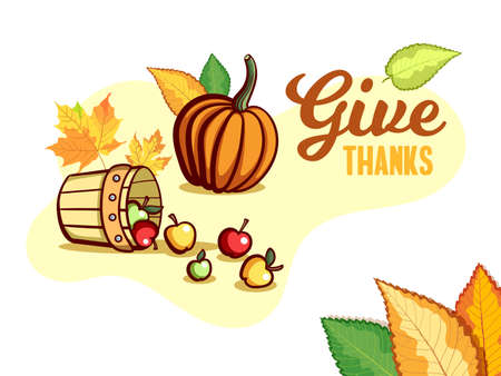 Give Thanks Ripe Applesのイラスト素材