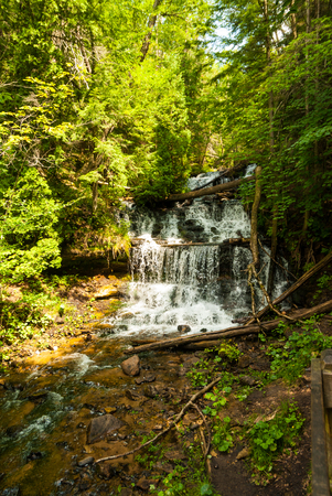 Wagner Falls Michigan Munising Michigan summerの写真素材