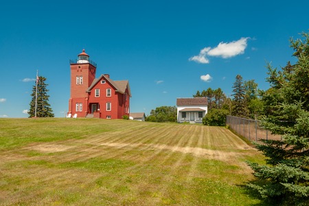 Two Harbors Minnesota Breakwater Lighthouse Lower Rangeの写真素材