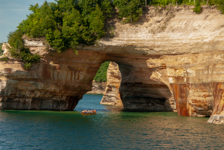 Rocks National Lake shore landscape background.の写真素材