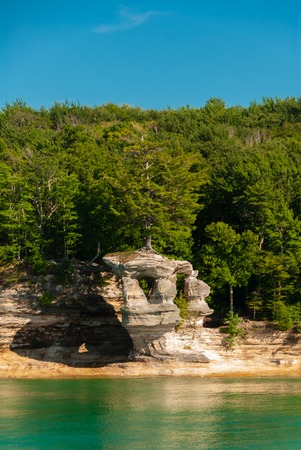 Rocks National Lake shore landscape background.の写真素材