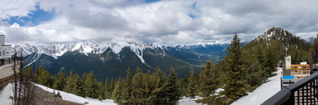 180' panorama view from atop Banff Gondolaの写真素材