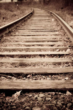 old perspective railroad sepia toned