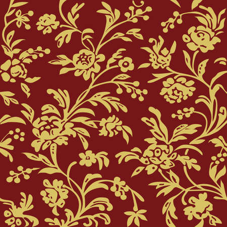 gold on red seamless patternのイラスト素材