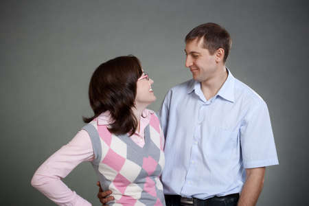 handsome couple couple studio portraitの写真素材