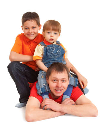 men half of family isolated on white backgroundの写真素材