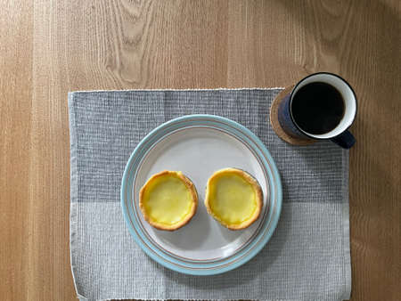 Classical Hong Kong Breakfast: Egg eart and black coffee