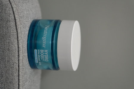 Hong Kong - 2 Jan 2024: Neutrogena Hydro Boost Beauty Product in Light Blue Packagingのeditorial素材