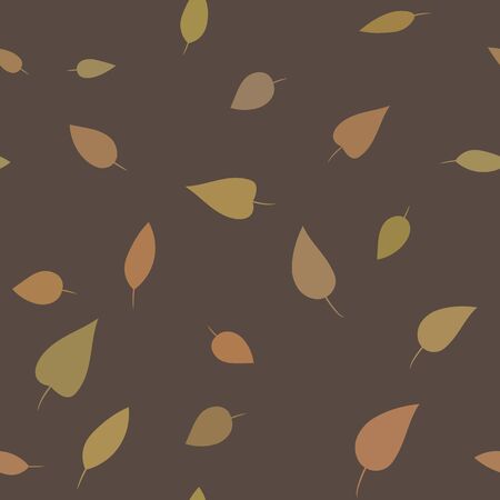 Seamless foliant pattern. Brown background with leaves.のイラスト素材
