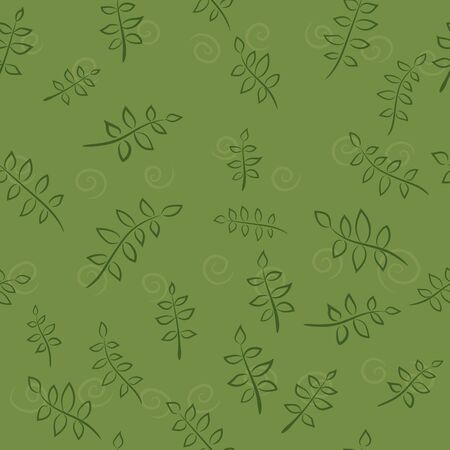 Seamless green floral vector pattern. Seamless background vector texture with plants.のイラスト素材