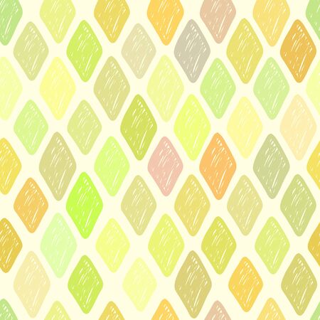 Seamless colored vector diamond pattern. Background texture consisting of multi-colored slipshod rhombs.のイラスト素材