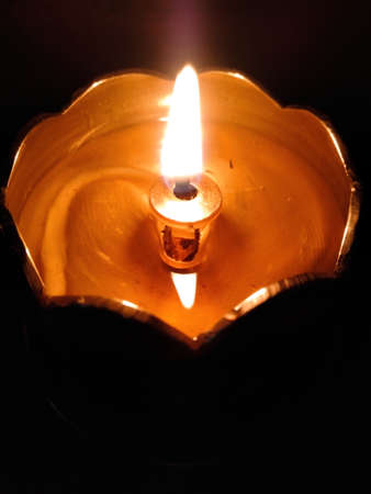 A Indian burning Oli lamp for diyaの写真素材
