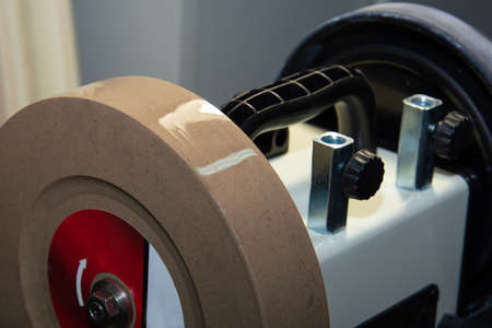 Grinding machine with water grinding stone in workの写真素材
