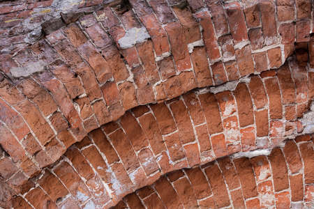 View of the arch built of red brick.の写真素材