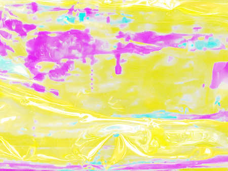 Abstract background with glossy glowing texture in yellow pink and blue tones. Concept background, textureの写真素材