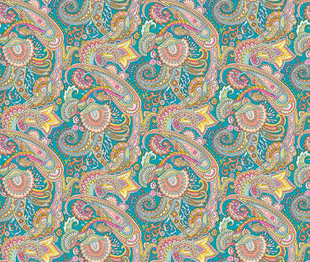 seamless paisley colorful patternの写真素材